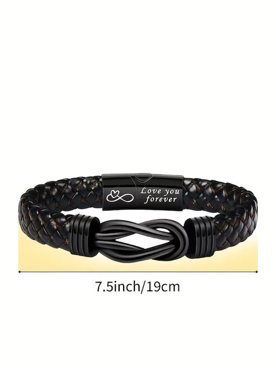 Sharks Bay Clothing Men's Bracelet with Infinity Design from Leather 19cm