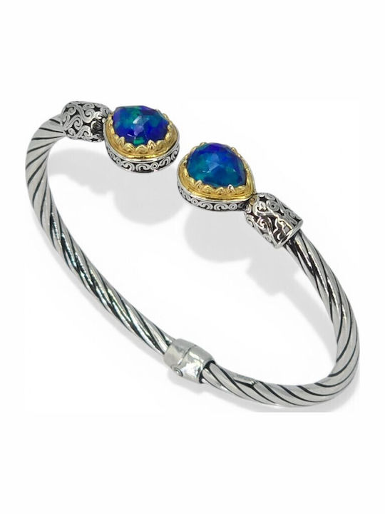 Goudassilver Damen Armband Handschelle Mit Byzantinischem Design Aus Vergoldetem Silber