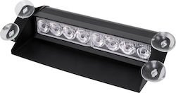 Vencore 6855-10009 Car Windshield LED Bar Suction Cups Emergency Lighting Single Color Red 12v 6855-10009
