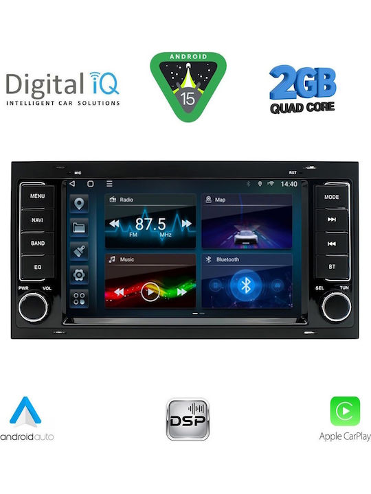 Digital IQ Car Audio System for Volkswagen Touareg 2003-2011 Bluetooth USB AUX WiFi GPS Apple CarPlay Android Auto with 7" Touch Screen