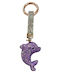 Keychain Impressive Lilac Dolphin Strap Rhinestone Iridescent Thick Gold Ring 10302-k