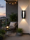 Led Wall Light Ax218 Outdoor Indoor 2 Sources X 8w Metallic Black 3000k