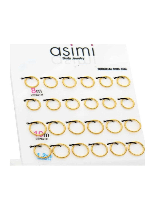 Asimi Body Piercing Септум Обеца За Нос От Позлатена Стомана 8 x 1mm