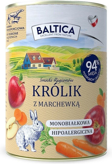 Baltica Wet Dog Food With Rabbit And Carrot Grain-Free 400gr