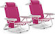 Costway Beach Chair Aluminium Pink Waterproof Set 2pcs