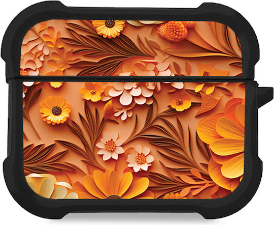 Sonique 3d Flower Series Silicone Case In Orange Colour For Apple AirPods Pro 3