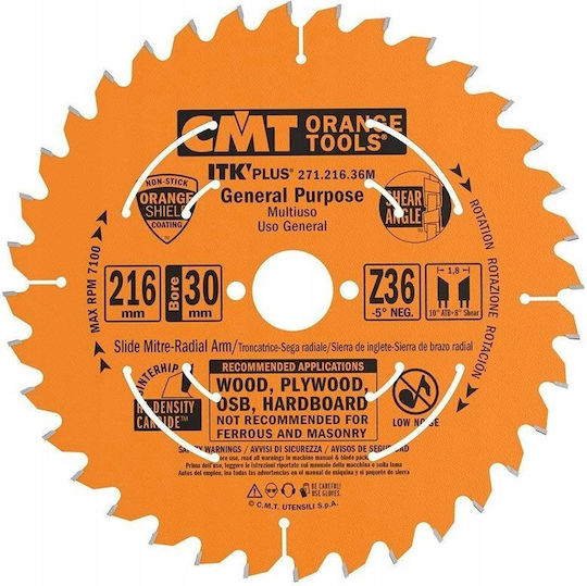Cmt Cmt Circular Saw Blade Itk D=216 F=30 Z=36n