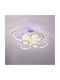 Candelabru Led Telecomandă Cristal Meili Zafina Rgb 238w 6 Inele Lumină Rece Caldă Neutră Reglabilă Alb