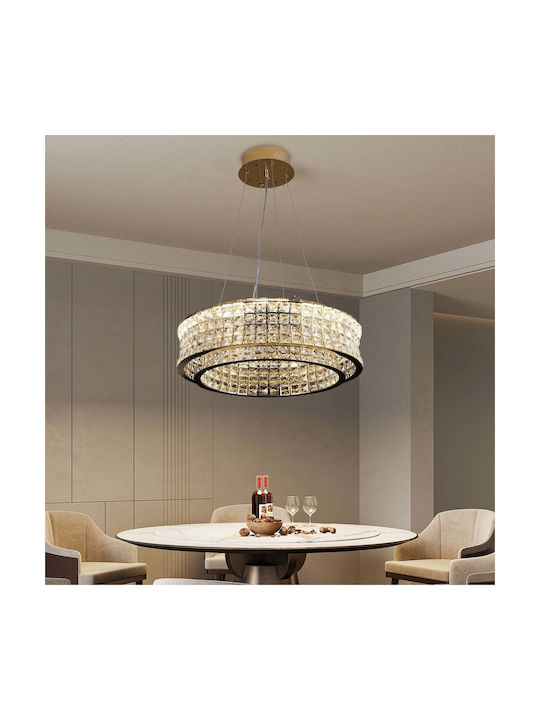Candelabru Led Telecomandă Llc160/500gd Cristal Metal 55w Reglabil Intensitate Reglabil Înălțime Lumină Rece Caldă Neutră Iluminat Luxos