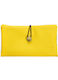 Rollit Tobacco Pouch Made of Yellow Artificial Leather Handmade with Button 18x9.5cm