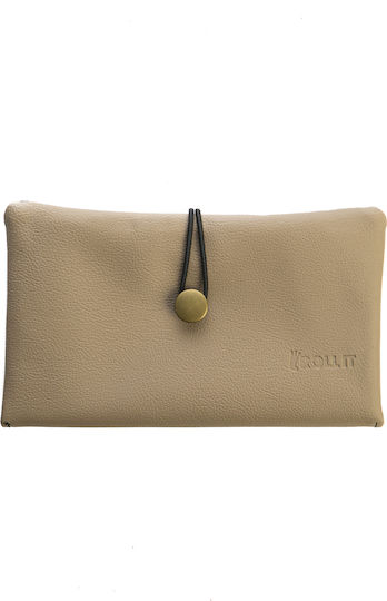 Rollit Tobacco Pouch Black Artificial Leather Handmade with Button 18x9.5cm