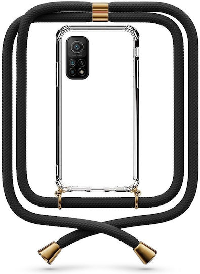 Transparente Handyhülle mit Nackenriemen Schwarz Xiaomi Mi 10T Pro