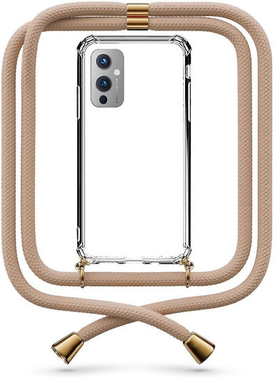 Θήκη Κινητού Διάφανη Κορδόνι Beige Oneplus 9