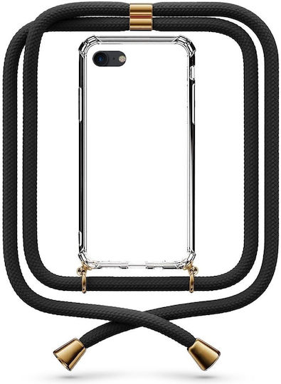 Husă Telefon Transparentă Curea Neagră iPhone SE 2020