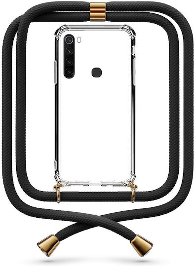 Θήκη Κινητού Διάφανη Κορδόνι Black Xiaomi Redmi Note 8t