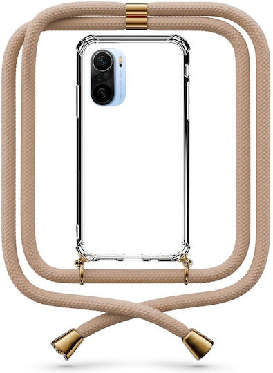 Husă Telefon Transparentă Cu Șnur Bej Xiaomi Mi 11i