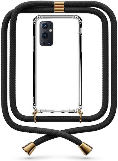 Калъф за мобилен телефон Прозрачен Черен OnePlus 9 Pro с Каишка