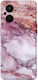 Oppo Reno7 Lite Marble Brown Pink Transparent Silicone TPU Case