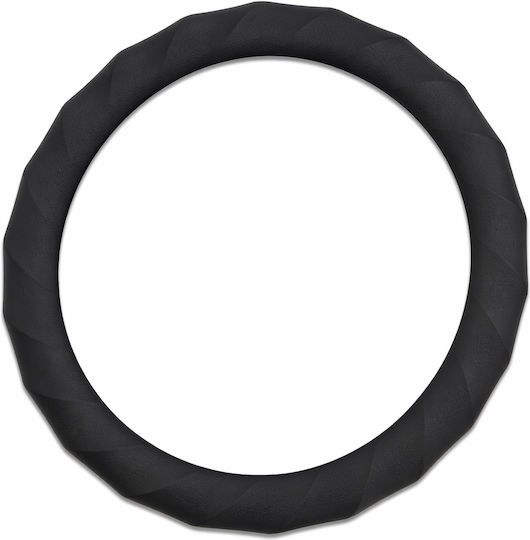 Κάλυμμα Τιμονιού Αυτοκινήτου Μαύρο 37-39cm Pvc & Καουτσούκ Αντιολισθητικό Universal Grip