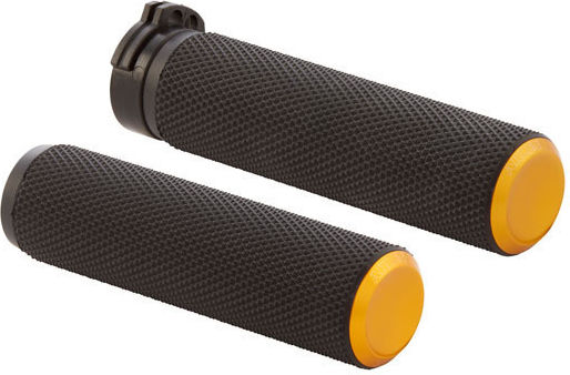 Arlen Ness Mânere Ghidon Motocicletă Harley Davidson '74 '22 Single Dual Throttle Cables Knurled Fusion Rubber Mânere Aurii