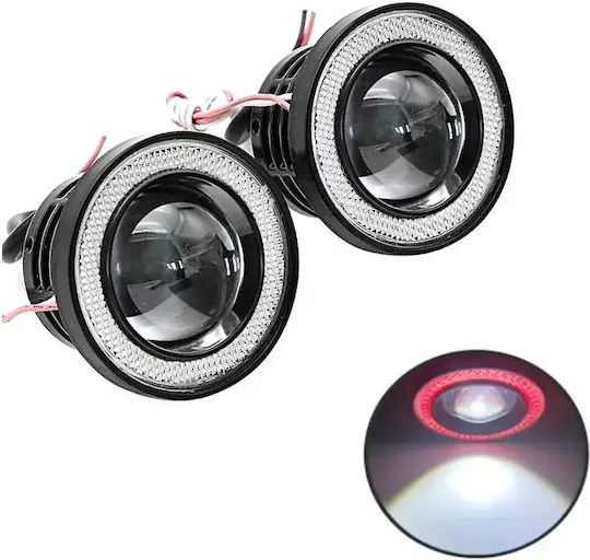 Σετ Προβολάκια Αυτοκινήτου Led Angel Eyes Κόκκινα Υψηλή Απόδοση Universal Tc-422