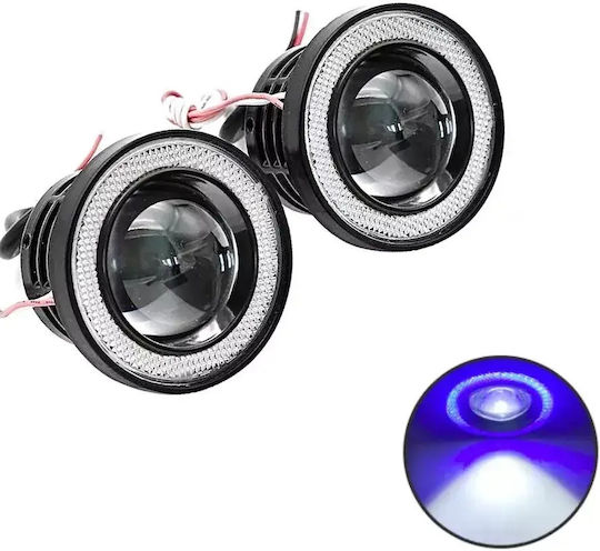Set Motorrad-Scheinwerfer Led Angel Eyes Blau Hohe Leistung Universal Tc-423