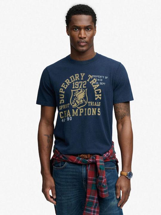Superdry Sportliches T-Shirt Dunkelblau