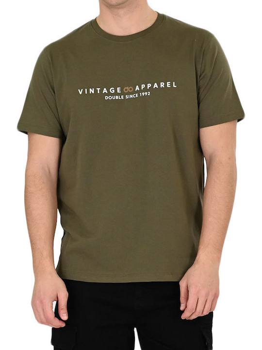 Double Short Sleeve Blouse Khaki