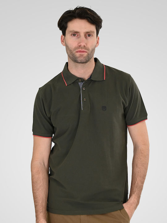 Double Polo Μπλούζα Κοντομάνικη Khaki