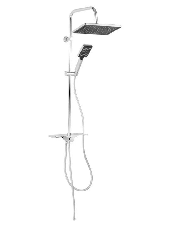Ferro Shower Column Without Mixer Silver