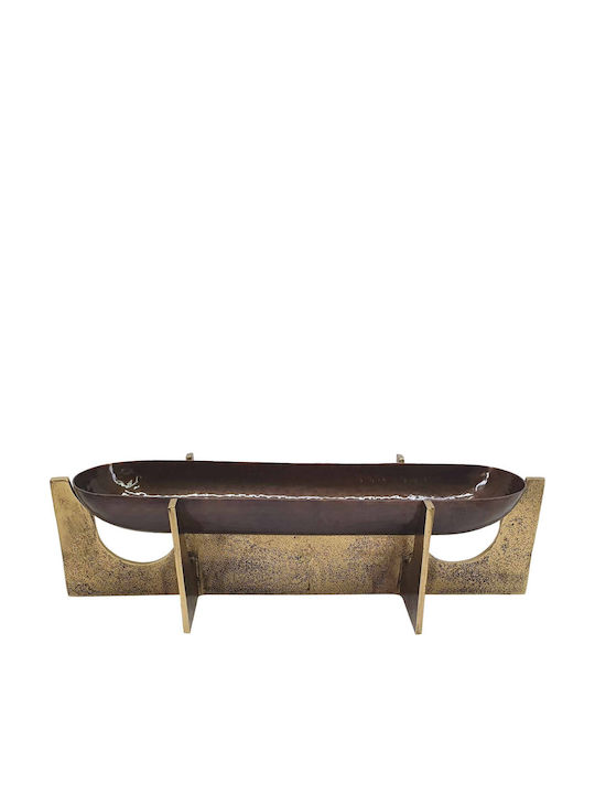 Artekko Luxe Διακοσμητικό Μπωλ Μεταλλικό Χρυσό 49x16.5x3.3cm