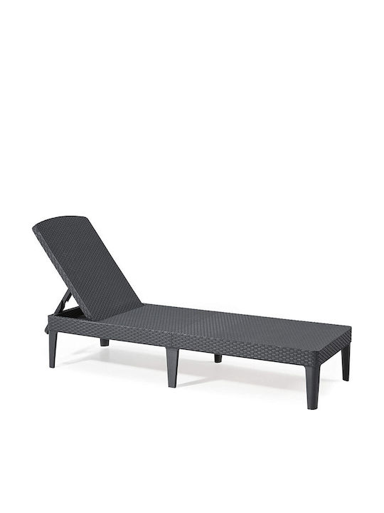 Garten- und Pool-Liegestuhl Kunststoff Verstellbar Graue 187x58x29cm