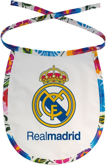 Koupakoupa Real Madrid Cf Αδιάβροχη Σαλιάρα από 100% Βαμβάκι με Κορδόνι Χρωματιστή