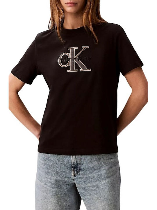 Calvin Klein Monologo Women's T-shirt Black