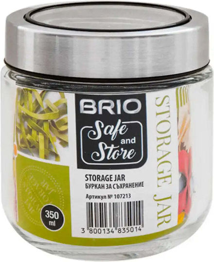 Brio Mate Βάζο Γενικής Χρήσης με Καπάκι Διάφανο 350ml
