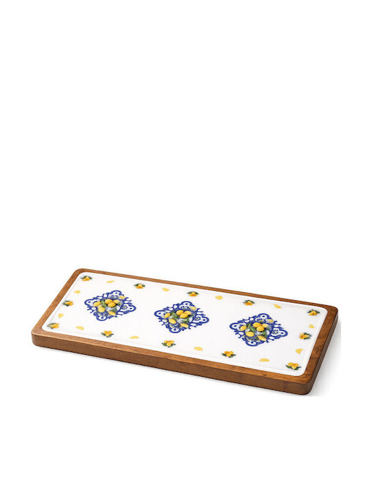 e-exoplismos Portofino Rectangular Wooden Beige Serving Platter 40x15cm