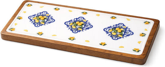 e-exoplismos Portofino Platou De Servire Rectangular Din Lemn Bej 40x15cm