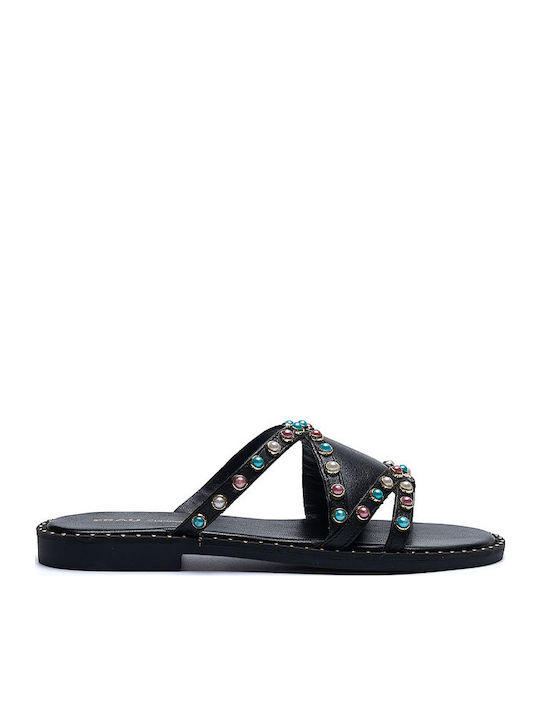 Sandale Casual Damă Din Piele Negre