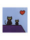 Cats and Houses Kinder Wandkunst aus Holz 10x10cm