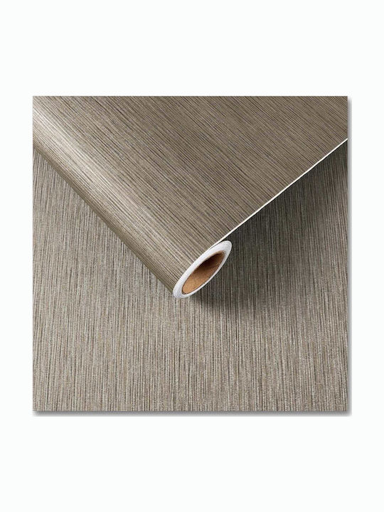Αυτοκόλλητη Ταπετσαρία Vinyl Vintage Υφή Λινού Καφέ 30x200cm