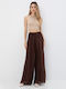 Damen Hochbund Pantaloons in Lose Passform Braune