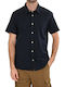Short Sleeve Linen Shirt in Regular Fit Navy