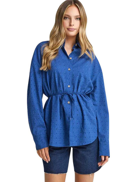 Long Sleeve Women's Shirt Twilight Bl Blue Monochrome