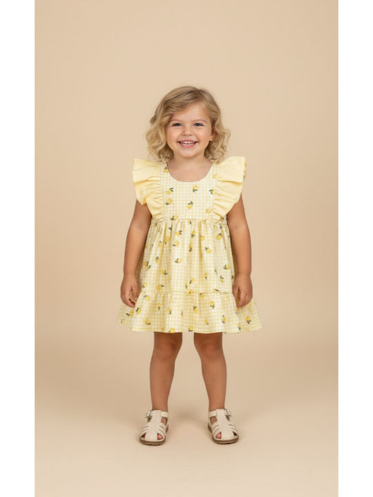 Girls Checked Dress Lemons G143
