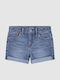 Pantaloni Scurți/Bermude Denim Girlfriend Albăstru