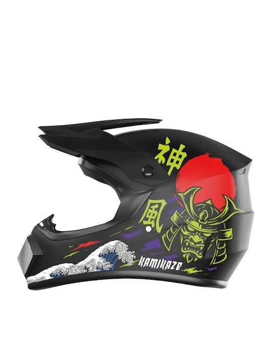 Kamikaze Full Face Велосипедна Каска Mountain Черна