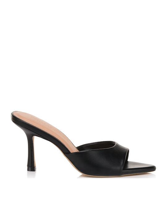 Primadonna Mules με Τακούνι σε Μαύρο Χρώμα