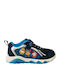 Paw Patrol Παιδικά Sneakers Ανατομικά με Σκρατς & Φωτάκια Μπλε