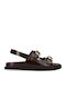 Damen Flache Sandalen Braun