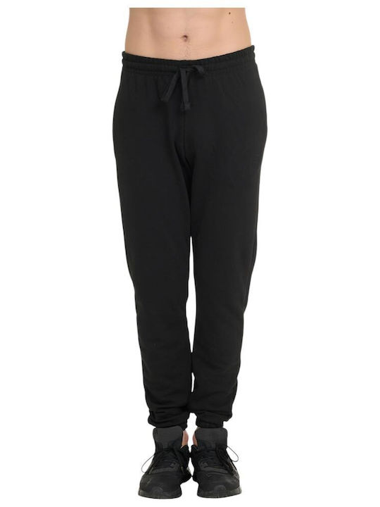 French Terry Sweatpants with Cuffs Black